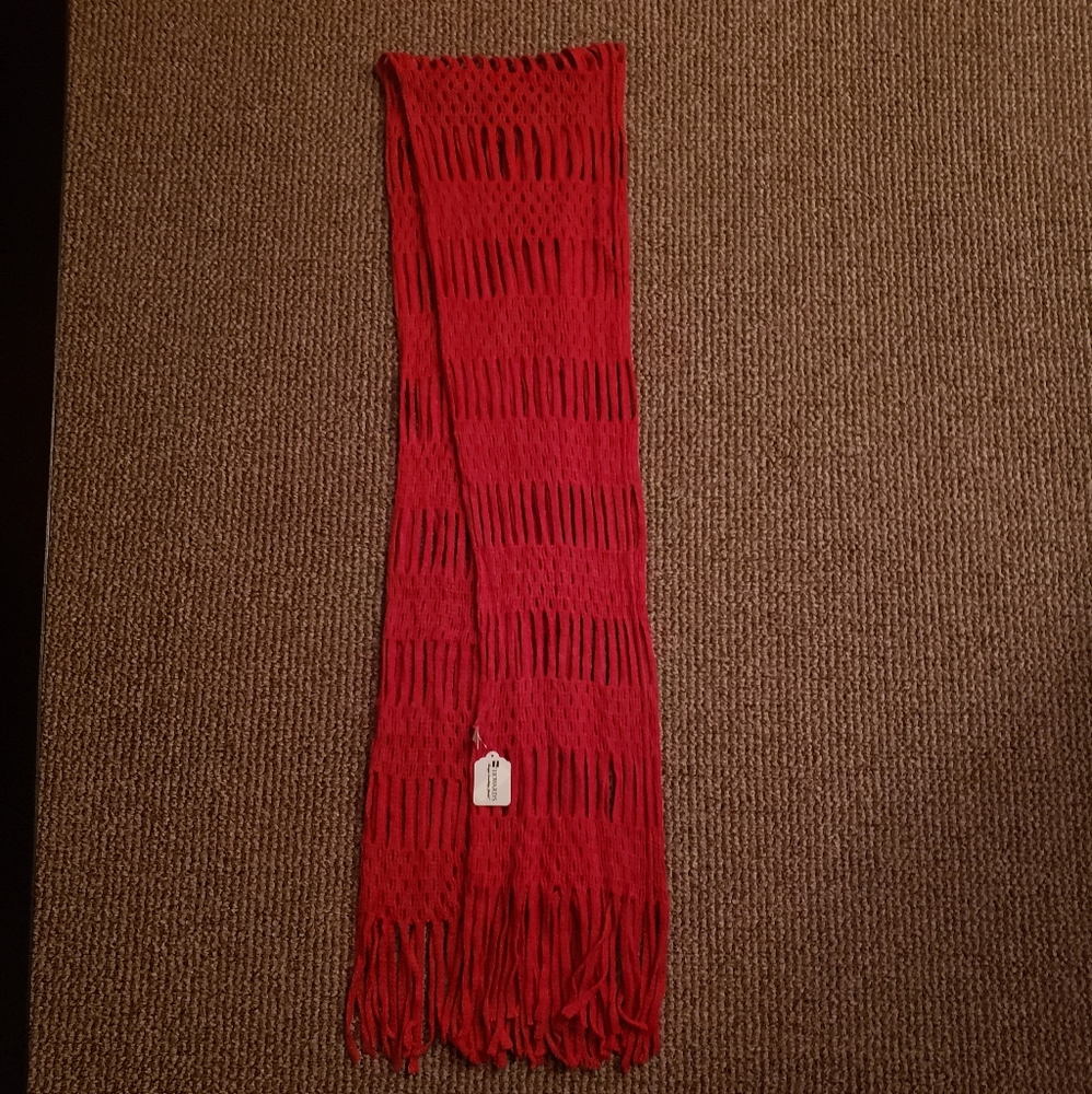 Howard's Cozy Soft Knit Fringe Scarf Red OS